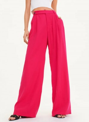 Amalfi Pink Women's Dkny Frosted Twill Pants | 3894KDFHE