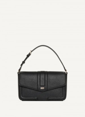 Black/Gold Women's Dkny Maxxe Crossbody Bags | 4270IBUHF