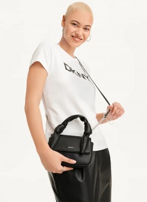 Black/Silver Women's Dkny Sophie Crossbody Bags | 2695SYKTG