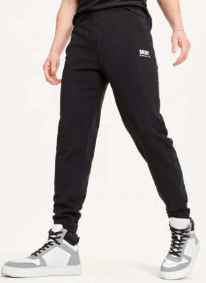 Black Men's Dkny French Terry Pants | 6720GAQOR