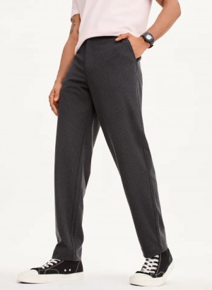 Black Men's Dkny Knit Texture Pants | 9056KLSOF