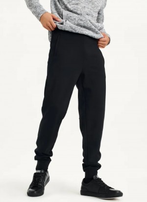 Black Men's Dkny Logo Waistband Jogger Pants | 5410RWSHE