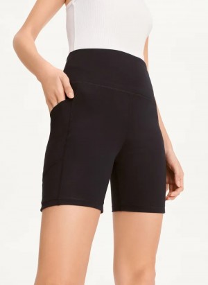 Black Women's Dkny Balance Compression Bike Shorts | 1287IHCNG