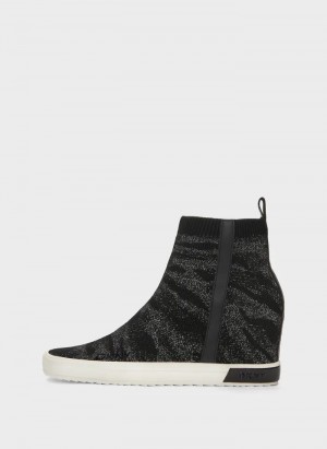 Black Women's Dkny Cali Wedge Sneakers | 6538QACBE