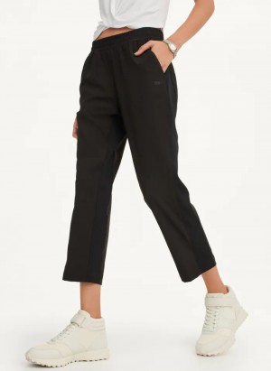 Black Women's Dkny Cropped Cigarette Pants | 5419ZEVXM