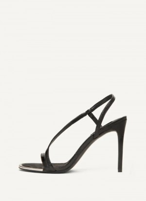 Black Women's Dkny Danielle Strappy Heels | 6845ACWXI