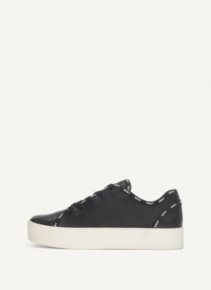 Black Women's Dkny Dkny Court Sneakers | 6851GNAOB