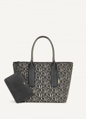 Black Women's Dkny Grayson Large Tote Bags | 2795JNPDS