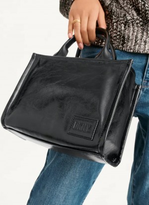 Black Women's Dkny Hadlee Sm Tote Bags | 6054SMGIU