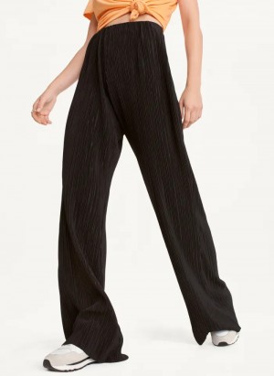 Black Women's Dkny High Waisted Pleated Flare Pants | 9873XDKTV