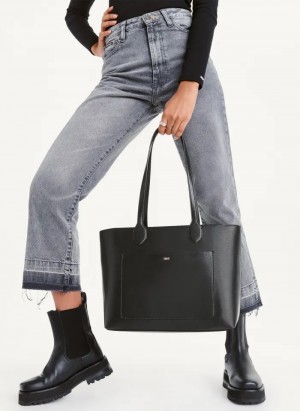 Black Women's Dkny Ines Tote Bags | 3186OUZBS