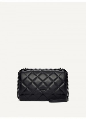 Black Women's Dkny Lara Large Quilted Shoulder Bag | 3468DQJXU