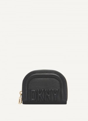 Black Women's Dkny Metro Half Zip Around Wallet | 6034JNWPE