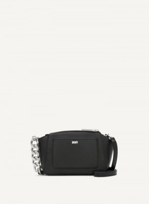 Black Women's Dkny Mini Dome Crossbody Bags | 7640QCXSE