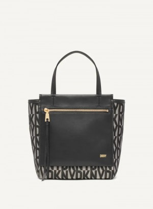 Black Women's Dkny Pax North-South Tote Bags | 8564ZOLWK