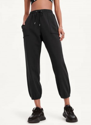 Black Women's Dkny Pigment Washed Jogger Pants | 6075YLTPR