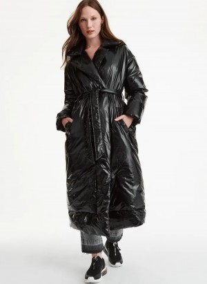 Black Women's Dkny Puffy Trench Coats | 5430PLJCX