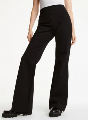 Black Women's Dkny Pull On Silky Ponte Flare Pants | 6084BOHZC