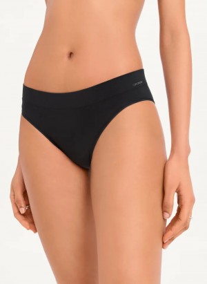 Black Women's Dkny Seamless Litewear Rib Bikinis | 5610WCRLZ