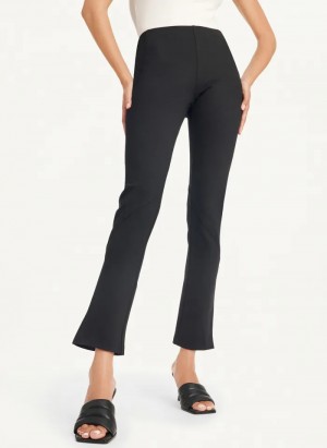 Black Women's Dkny Slim Seamed & Side Slit Pants | 3741ENGCF