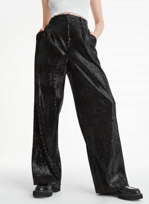 Black Women's Dkny Wide Leg Pants | 9517RSOJB