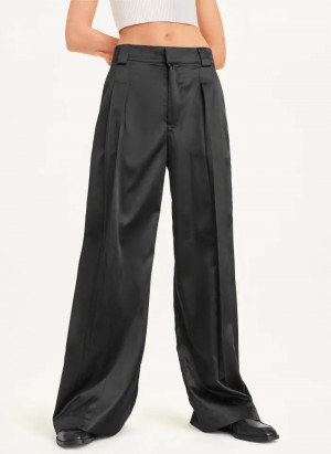 Black Women's Dkny Wide Leg Pants | 9876OLDUH