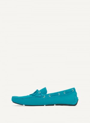 Blue Men's Dkny Suede Driver Moccasins | 1684OMTGF