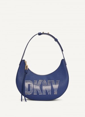 Blue Women's Dkny Essex Saffiano Shoulder Bag | 4785LPGQO