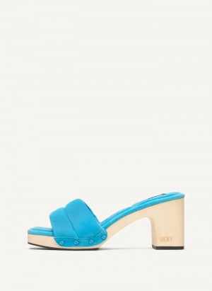 Blue Women's Dkny Kaia Sandals | 0412ZFRNB