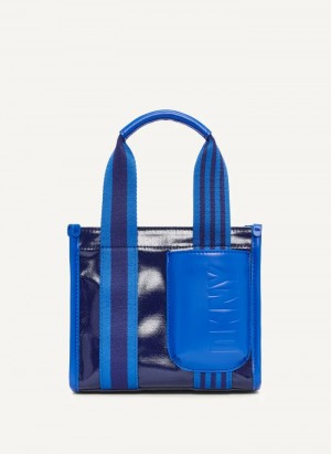 Blue Women's Dkny Prospect Coated Canvas Mini Tote Bags | 2961SVYXM