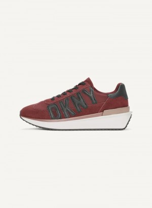 Bordeaux Women's Dkny Arlan - Lace Up Sneakers | 6351VUJYL