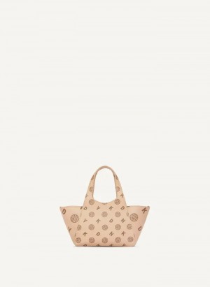 Chino/Brown Women's Dkny The Mini Logo Effortless Tote Bags | 0621CKJUV