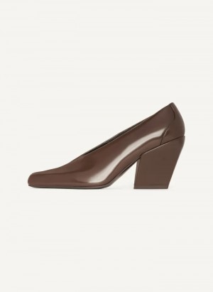 Dark Brown Women's Dkny Luna Heels | 8740YOMNX