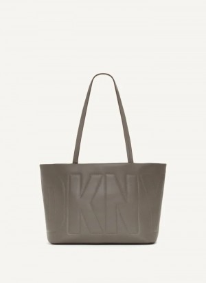 Dark Clay Women's Dkny Elsa Medium Tote Bags | 0824ORVUT