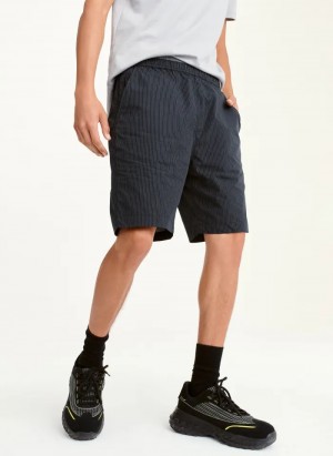 Dark Grey Men's Dkny Mixed Stripe Shorts | 1382NXHWB