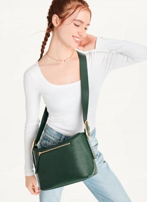 Green Women's Dkny Medium Buckle Bag | 5682MCXEH