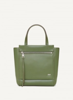 Green Women's Dkny Pax North-South Tote Bags | 5432HGKND