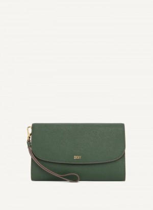 Green Women's Dkny Sidney On A Chain Wallet | 7316XVTZU