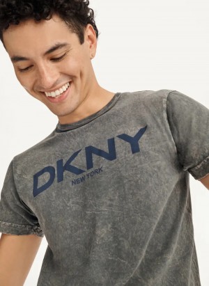 Grey Men's Dkny Mineral Wash T Shirts | 6950DJIHW