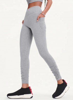 Grey Women's Dkny High Waist Leggings | 6982RFXZT