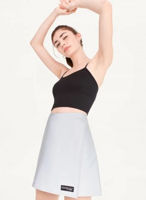 Grey Women's Dkny Reflective Wrap Skirt | 8652IGCWX