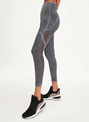 Grey Women's Dkny Rib Knit High Waisted Seamless Leggings | 2168DZUKA