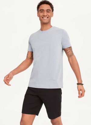 Indigo Men's Dkny Cotton Poly Pique T Shirts | 8170YKOMB