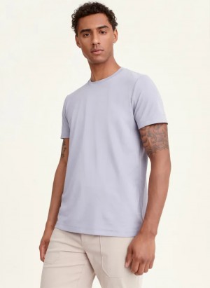 Lavender Grey Men's Dkny Cotton Poly Pique T Shirts | 7634TBPDH