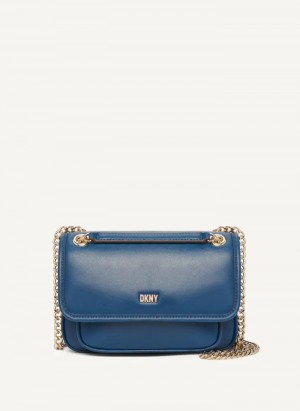 Midnight Women's Dkny Porter Flap Crossbody Bags | 6145INQKX