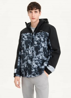 Multi Clr Men's Dkny Traveler Hooded Rain Jacket | 3971WDQAT