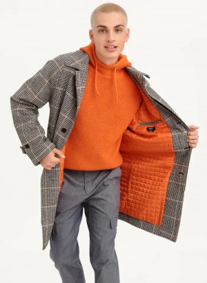 Multi Men's Dkny Long Sleeve Oversized Plaid Coats | 7409QJXUC