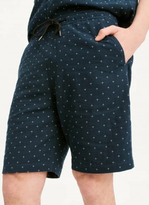 Navy Men's Dkny Jacquard Shorts | 6281UANVM