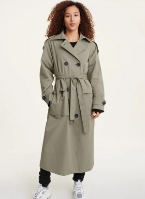 Olive Women's Dkny Trench Coats | 8579VMTJP