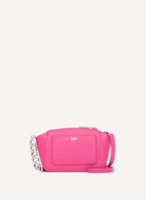 Pink Women's Dkny Mini Dome Crossbody Bags | 7865LMISV